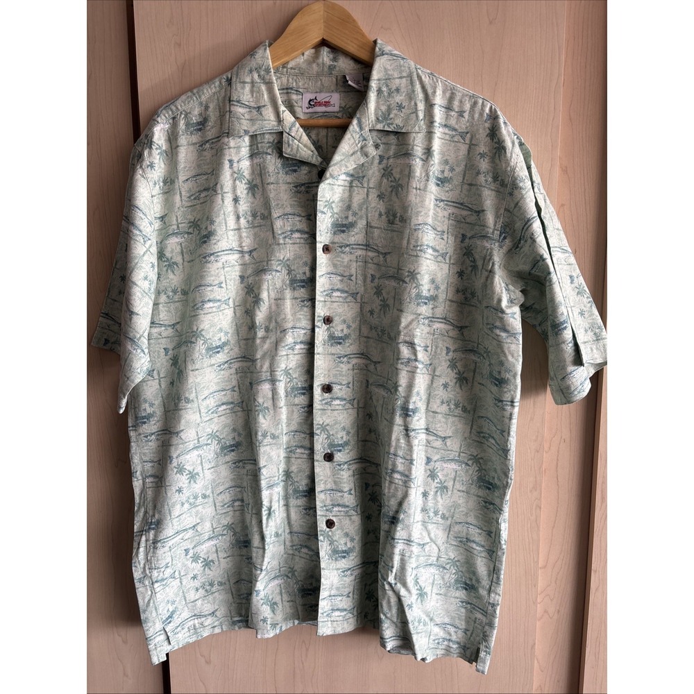 World Wide Sportsman Men's Casual Shirt Size‎ Large Cotton/Rayon Fishing Beach